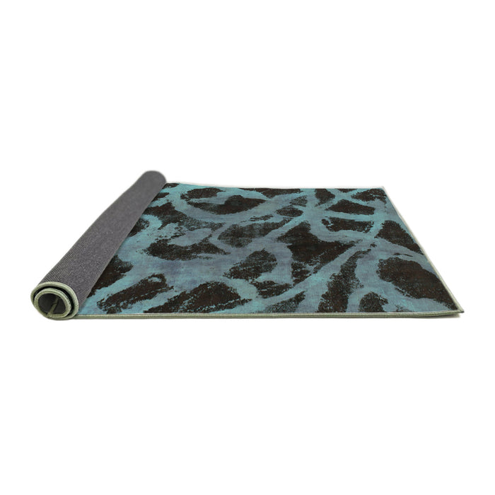 Sideview of Abstract Turquoise Modern Rug, abs1370turq