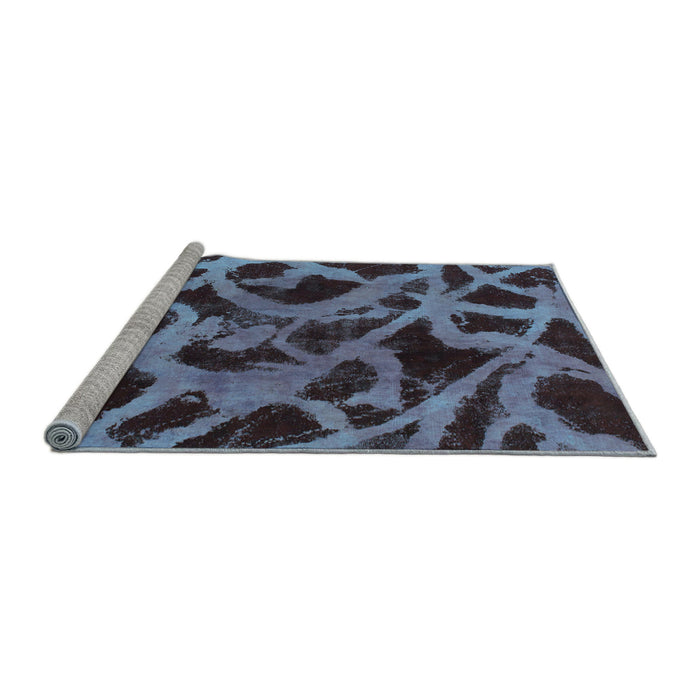 Sideview of Machine Washable Abstract Light Blue Modern Rug, wshabs1370lblu