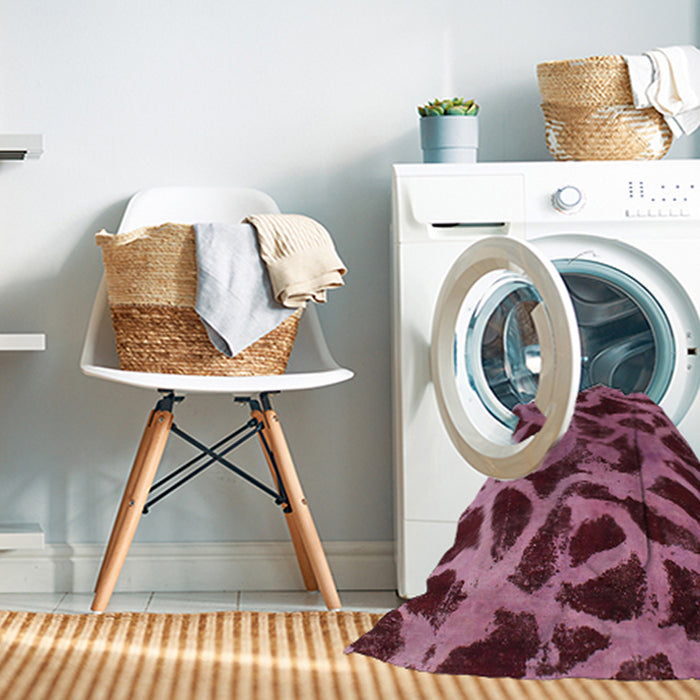 Machine Washable Abstract Vermilion Red Rug in a Washing Machine, wshabs1370