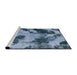 Sideview of Machine Washable Abstract Denim Blue Rug, wshabs1371