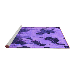 Sideview of Machine Washable Abstract Purple Modern Area Rugs, wshabs1371pur