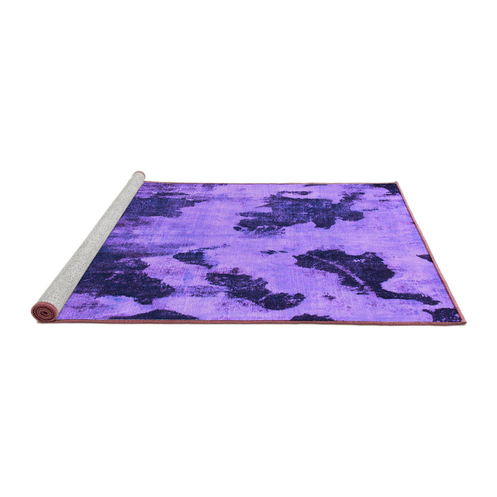 Sideview of Machine Washable Abstract Purple Modern Area Rugs, wshabs1371pur