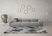 Machine Washable Abstract Gray Modern Rug in a Living Room,, wshabs1371gry