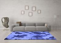 Machine Washable Abstract Blue Modern Rug, wshabs1371blu