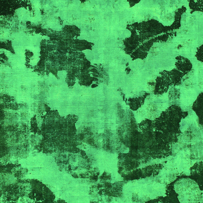 Square Machine Washable Abstract Green Modern Area Rugs, wshabs1371grn