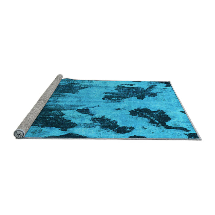 Sideview of Machine Washable Abstract Light Blue Modern Rug, wshabs1371lblu