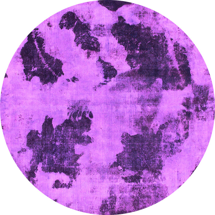 Round Machine Washable Abstract Pink Modern Rug, wshabs1371pnk
