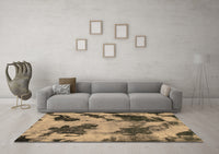 Machine Washable Abstract Brown Modern Rug, wshabs1371brn