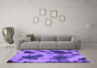 Machine Washable Abstract Purple Modern Rug, wshabs1371pur