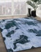 Abstract Denim Blue Modern Rug in Family Room, abs1371