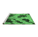 Sideview of Machine Washable Abstract Emerald Green Modern Area Rugs, wshabs1371emgrn