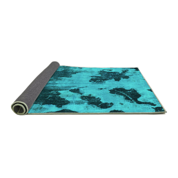 Sideview of Abstract Turquoise Modern Rug, abs1371turq
