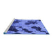 Sideview of Machine Washable Abstract Blue Modern Rug, wshabs1371blu