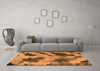 Machine Washable Abstract Orange Modern Rug, wshabs1371org