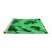Sideview of Machine Washable Abstract Green Modern Area Rugs, wshabs1371grn