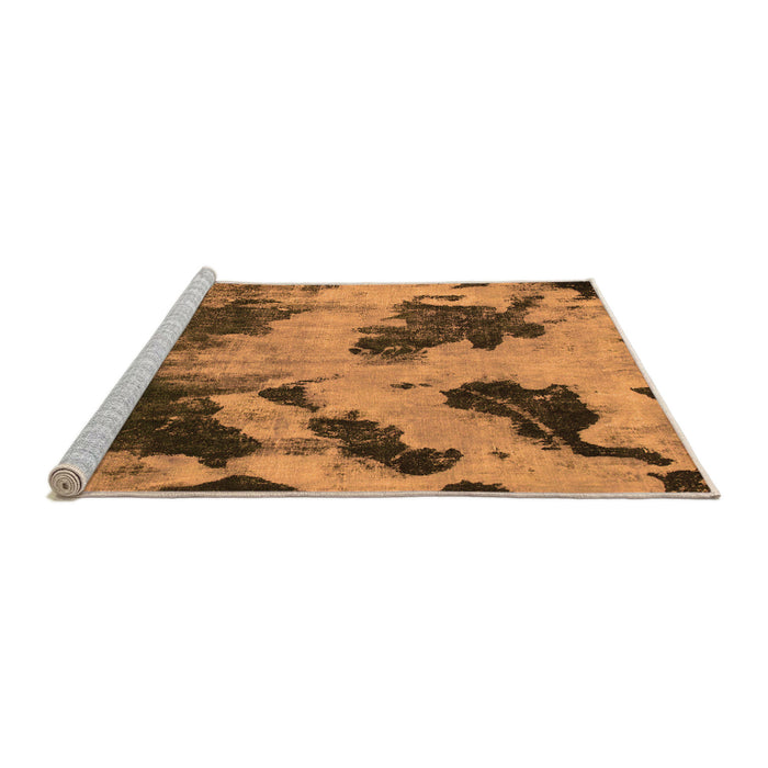 Sideview of Machine Washable Abstract Orange Modern Area Rugs, wshabs1371org