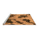 Sideview of Machine Washable Abstract Orange Modern Area Rugs, wshabs1371org