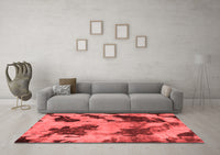 Machine Washable Abstract Red Modern Rug, wshabs1371red