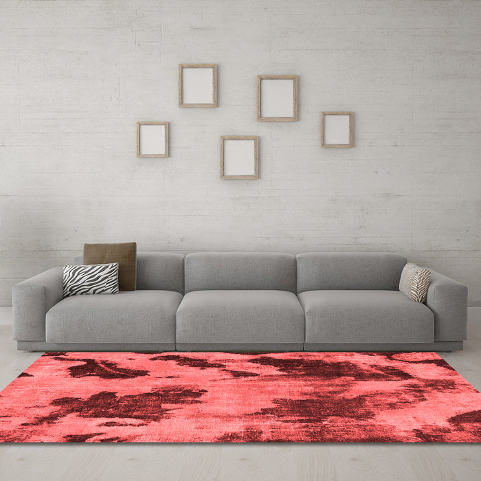 Modern Red Washable Rugs
