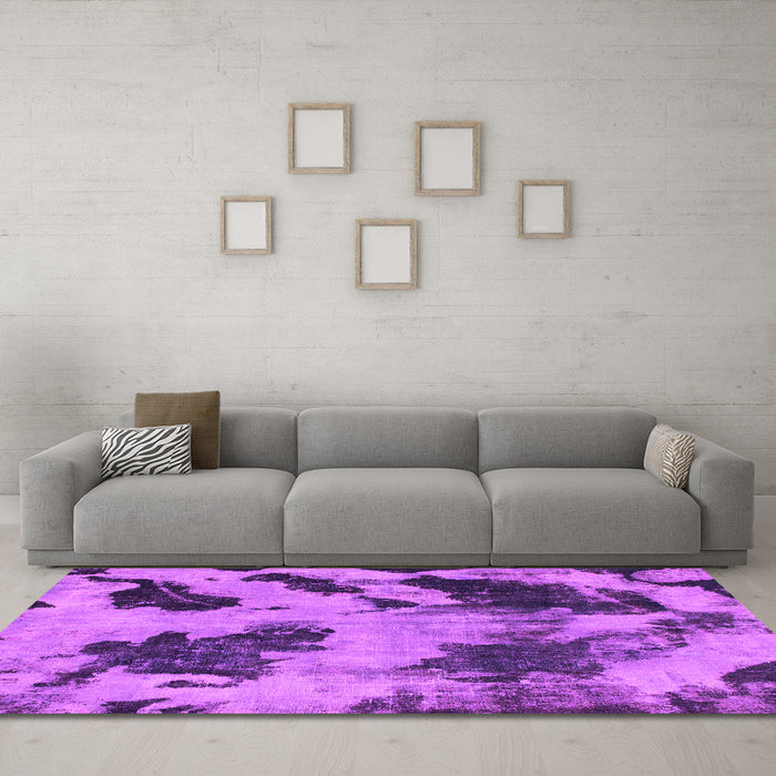 Machine Washable Abstract Pink Modern Rug in a Living Room, wshabs1371pnk
