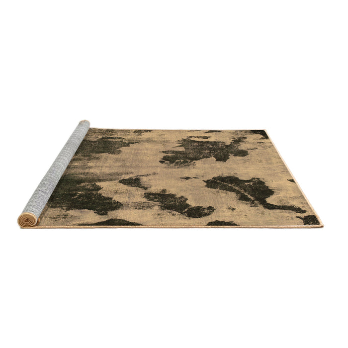 Sideview of Machine Washable Abstract Brown Modern Rug, wshabs1371brn