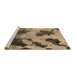 Sideview of Machine Washable Abstract Brown Modern Rug, wshabs1371brn