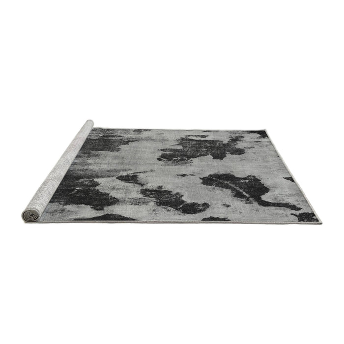 Sideview of Machine Washable Abstract Gray Modern Rug, wshabs1371gry