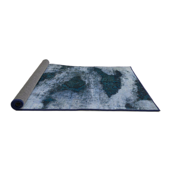 Sideview of Abstract Columbia Blue Modern Rug, abs1372