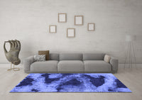 Machine Washable Abstract Blue Modern Rug, wshabs1372blu