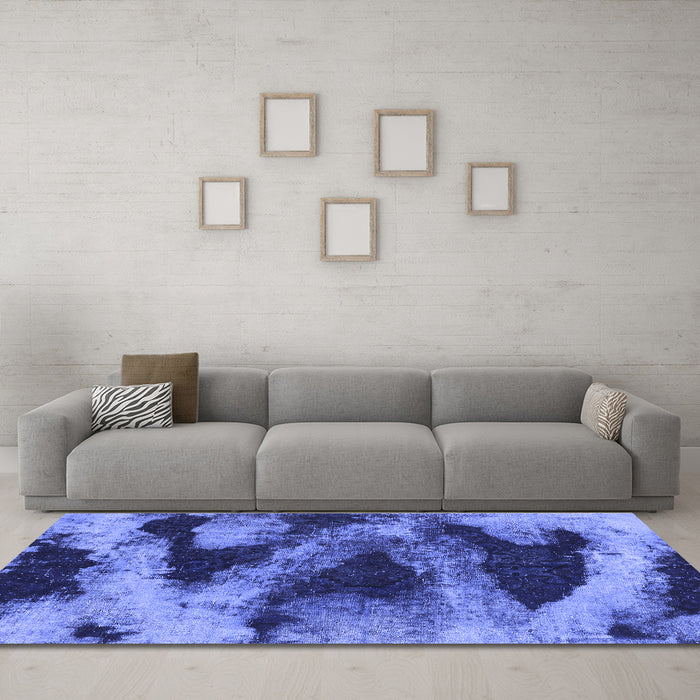 Machine Washable Abstract Blue Modern Rug in a Living Room, wshabs1372blu
