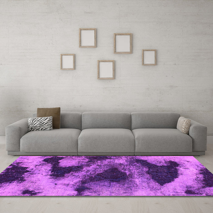 Machine Washable Abstract Pink Modern Rug in a Living Room, wshabs1372pnk