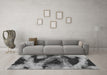 Machine Washable Abstract Gray Modern Rug in a Living Room,, wshabs1372gry