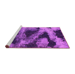 Sideview of Machine Washable Abstract Pink Modern Rug, wshabs1372pnk