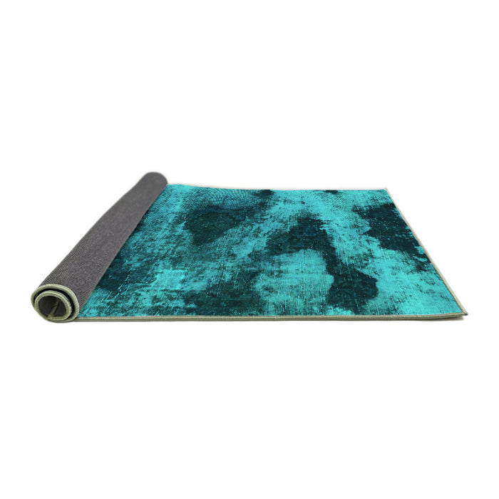Sideview of Abstract Turquoise Modern Rug, abs1372turq