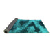 Sideview of Abstract Turquoise Modern Rug, abs1372turq