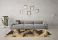 Machine Washable Abstract Brown Modern Rug, wshabs1372brn