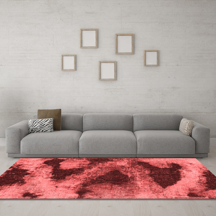 Modern Red Washable Rugs