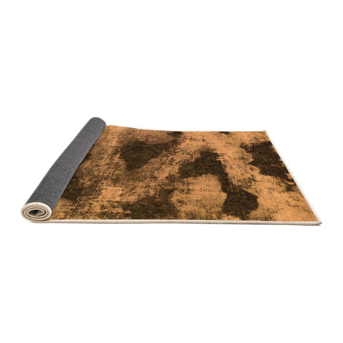 Sideview of Abstract Orange Modern Rug, abs1372org