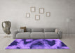 Machine Washable Abstract Purple Modern Area Rugs in a Living Room, wshabs1372pur