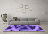 Machine Washable Abstract Purple Modern Rug, wshabs1372pur