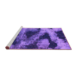 Sideview of Machine Washable Abstract Purple Modern Area Rugs, wshabs1372pur