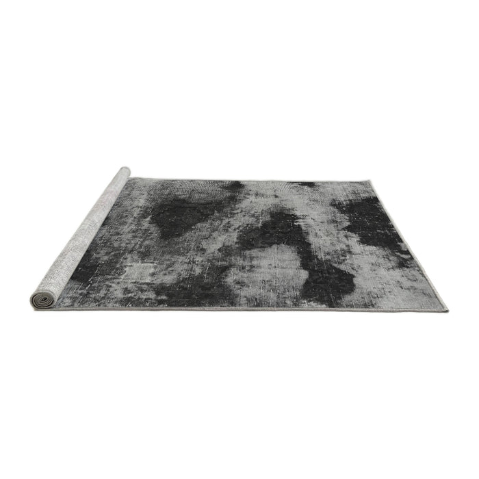 Sideview of Machine Washable Abstract Gray Modern Rug, wshabs1372gry