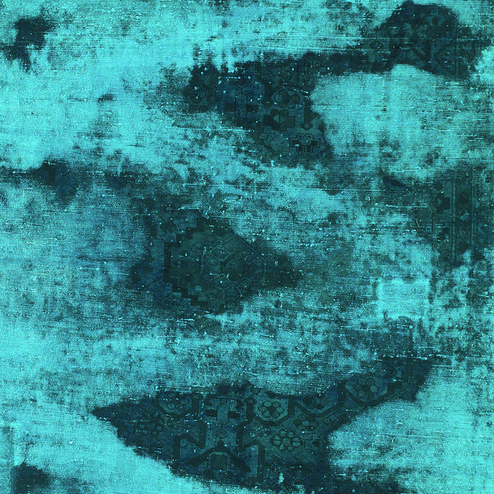 Machine Washable Abstract Turquoise Modern Area Rugs, wshabs1372turq