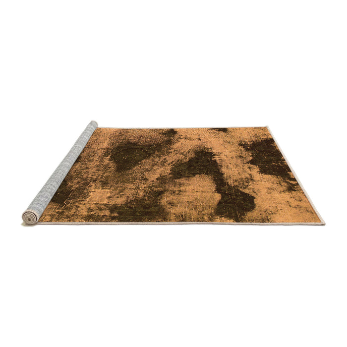 Sideview of Machine Washable Abstract Orange Modern Area Rugs, wshabs1372org