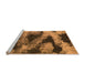 Sideview of Machine Washable Abstract Orange Modern Area Rugs, wshabs1372org