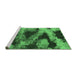 Sideview of Machine Washable Abstract Emerald Green Modern Area Rugs, wshabs1372emgrn