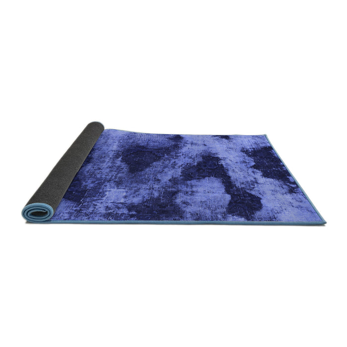 Sideview of Abstract Blue Modern Rug, abs1372blu