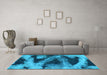 Machine Washable Abstract Light Blue Modern Rug in a Living Room, wshabs1372lblu