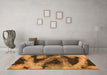 Machine Washable Abstract Orange Modern Area Rugs in a Living Room, wshabs1372org