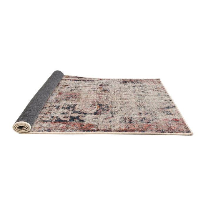 Sideview of Abstract Mauve Taupe Purple Modern Rug, abs1373